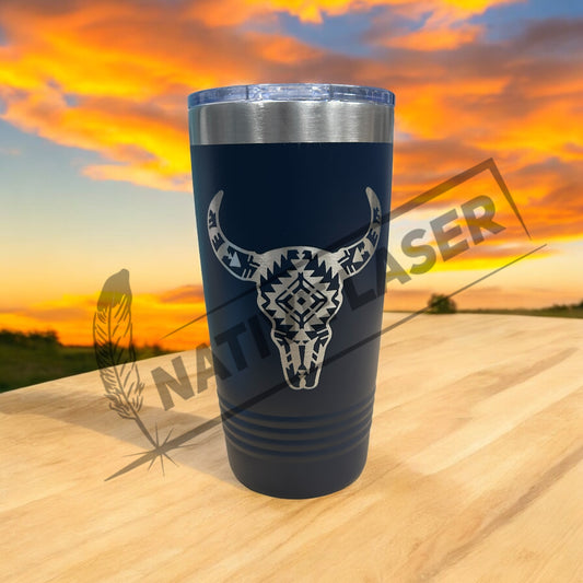 "Cow Skull II" Tumbler – 20oz Stainless Steel Insulated Travel Mug