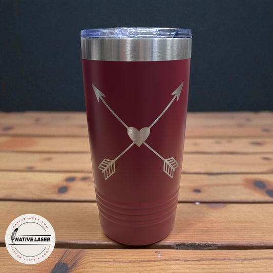 "Arrow Heart" Tumbler – 20oz Stainless Steel Insulated Travel Mug